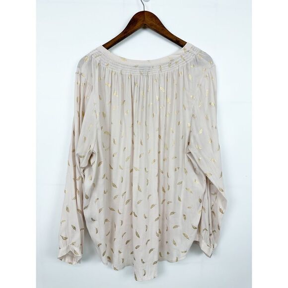 Crepe Tie Neck Blouse Size 2 Plus - Picture 6 of 11